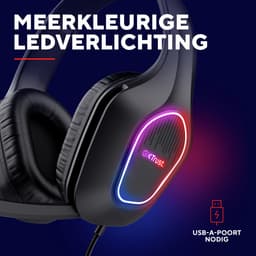 Trust GXT 416 Zirox LED - Gaming headset met LED verlichting - Bedraad 3.5mm - PS5/PS4/PC - Stereo - Zwart — thumbnail 4