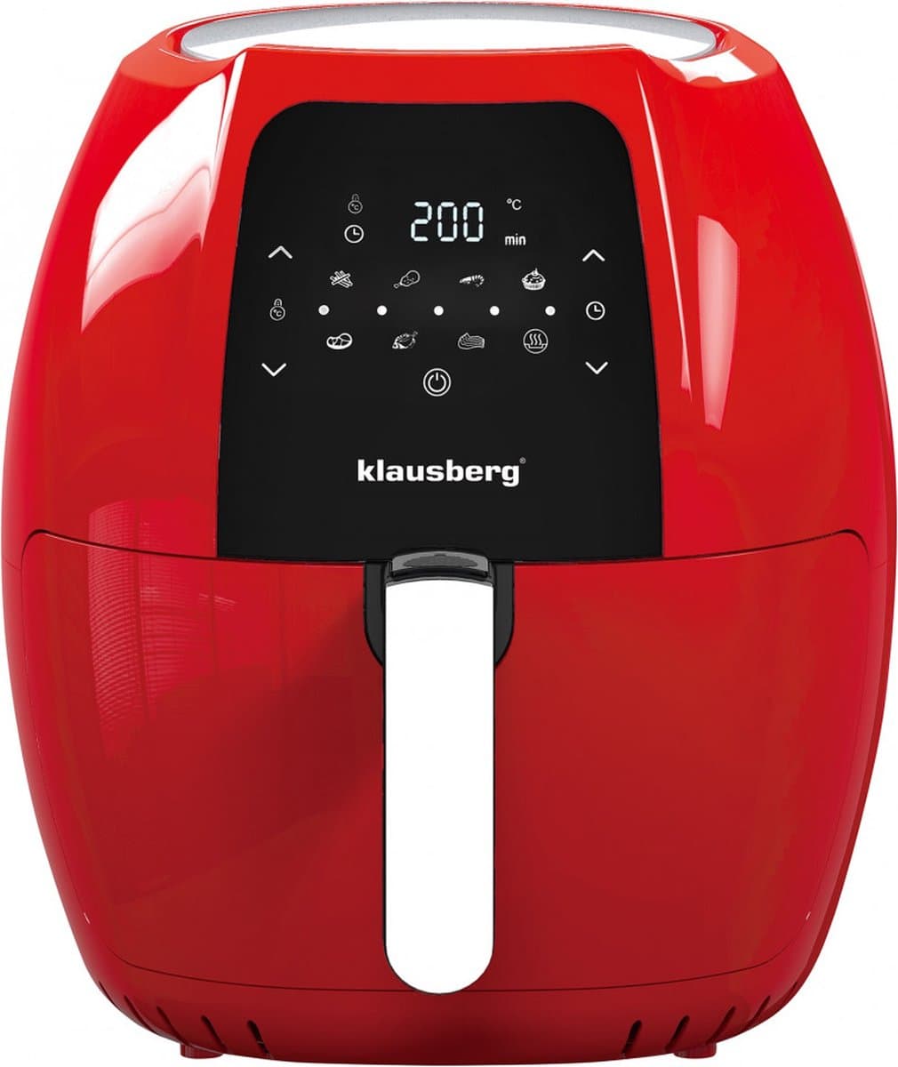 Klausberg KB-7571 - Heteluchtfriteuse - 1800W - 7,7L - Rood — afbeelding 1