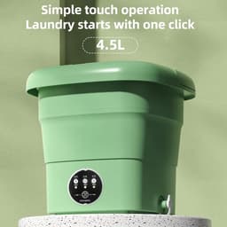 Draagbare Wasmachine - Mini Wasmachine met Centrifuge - Opvouwbare Wasmachine - 4,5 liter - Netstroom - Groen — thumbnail 5
