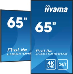 Iiyama LH6541UHS-B1AG professioneel digitaal signage display, 163,8 cm, 4K Ultra HD, 500 cd/m², zwart, 24/7. — thumbnail 1