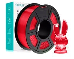 SUNLU PETG Rood transparant / Red 1 kg - 1.75mm - 3D printer filament