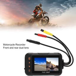 Motorcycle Dashcam 1080P Front Rear Camera Video 30 FPS Double Wide Angle Waterproof Driving Recorder Support Loop Recording G-Sensor Parking Monitoring - 3 Inch — thumbnail 2