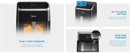 DeXem - Heteluchtfriteuse 7L - airfryer - airfryer oven - heteluchtoven - Midea Heteluchtfriteuse - Heatxpress-Technologie - 90% Minder Olie - Energie En Tijdbesparing Met 7 Pre sets, — thumbnail 7