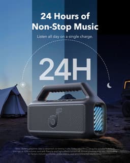 Soundcore Boom 2 Outdoor Speaker by Anker, 80W, Subwoofer, BassUp 2.0, 24H Playtime, IPX7 Waterproof, Floatable, RGB Lights, USB-C, Custom EQ, Bluetooth 5.3, Portable For Outdoors, Camping, Beach, and Backyard-Zwart — thumbnail 3