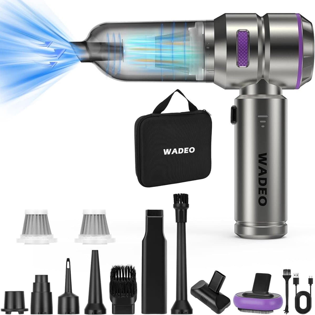 Draadloze Handstofzuiger 3-in-1 - 20 kPa Suction Power, 35 Minuten Looptijd, 3 Snelheden, 210.000 Omw/min, 7500 mAh Accu - Ideaal voor Auto, Huis en Kantoor — afbeelding 1