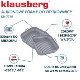 KLAUSBERG - 2-delige Siliconen Airfryer Bakvorm Set - Herbruikbaar en Hittebestendig tot 230°C - Geschikt voor Airfryer, Oven en Magnetron — thumbnail 7