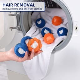 10-pack - Huisdierhaarverwijderaar - Washaarvanger - Huisdierhaarvanger - Wasmachinewasballen (5 blauw + 5 oranje) — thumbnail 3