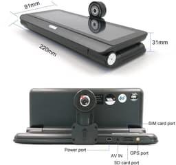 Dashcam voor Auto - 7.84" 4G Android Dashcam – GPS Navigatie, 1080P Full HD, Achteruitrijcamera, Dual Lens, ADAS Rijhulp, WiFi, Bluetooth, Parkeermodus, Loop Recording - Zwart — thumbnail 4