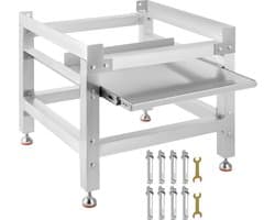Wasmachineverhoging 136 kg, Wasmachine Verhoger Voetstuk 64 x 64 x 61cmcm, Wasmachine Basisstandaard met 1 Plank, Wasmachine Basis Aluminiumlegering en Roestvrij Staal, Onderstel Voor Wasmachine