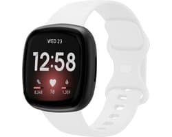 Strap-it Smartwatch bandje - siliconen horlogebandje geschikt voor Fitbit Versa 3 / Fitbit Versa 4 / Fitbit Sense / Fitbit Sense 2 - wit - Maat: Maat S