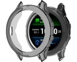 Strap-it TPU bescherm hoesje - zachte case geschikt voor Garmin Venu 3s - transparant-zwart