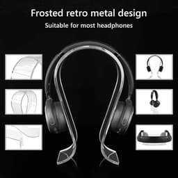 Acryl Koptelefoon Houder - Headset Houder - Hoofdtelefoon Stand / Standaard - Transparant — thumbnail 2