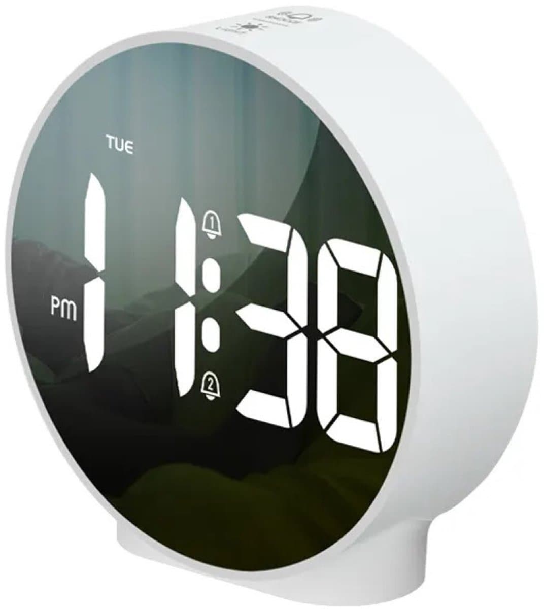 Digitale Wekker - Twee alarmen - Wit - Dimbaar - USB & AAA batterij - Voor volwassenen & kinderen - klok voor thuis in de slaapkamer en op vakantie - reiswekker & kinderwekker - alarmklok — afbeelding 1