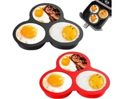 2-delige siliconen bakvorm voor de airfryer - Geschikt voor muffins, cakejes en toast - Antiaanbak airfryer accessoires - Ronde cakevormen - Ideaal voor muffins, eieren, pannenkoeken en toast