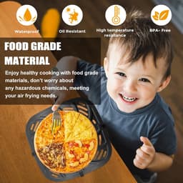 Airfryer Grillplaat - Crisper Lade - Gezond Koken - Vaatwasmachinebestendig - 24.4 x 24.8 cm - Zwart — thumbnail 2