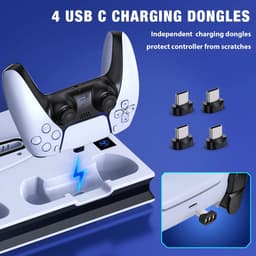 Miryx Cooling Station Voor Playstation 5 - Slanke Verticale Stand - Snel Laadstation - Opladen Dock - RGB Light - Wit — thumbnail 2