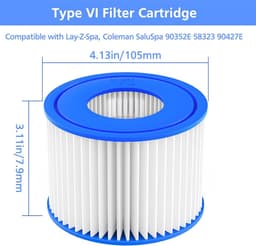 Zwembadreinigingsfilter, geschikt voor BESTWAYVI, Lay-z-spa, hittebestendig, geschikt voor VI-type jacuzzi-filter, 2 stuks — thumbnail 4