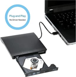 Externe DVD Brander - USB CD Station - Bestanden Archiveren - Verborgen USB Kabel - USB 3.0 - Zwart — thumbnail 2