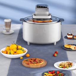 Luchtfriteuse - Friteuse - Gezond Koken - Visueel Venster - 8L Capaciteit - Grijs — thumbnail 2