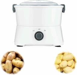 Elektrische Aardappelschiller - Groenteschiller Slacentrifuge - Maaltijden Bereiden - 6 Roestvrijstalen Messen - 1 kg Capaciteit - Wit — thumbnail 4