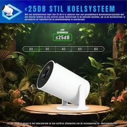 KAD® Mini Beamer - Smart Mini Beamer met WiFi & Bluetooth - Mobiele Thuisbioscoop inclusief Apps - Wit - 11cm x 19cm x 11cm — thumbnail 5