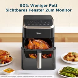Hete Lucht Friteuse - Airfryer XL - Gezond Frituren - HeatXpress Technologie - 7 Liter - Zwart — thumbnail 2