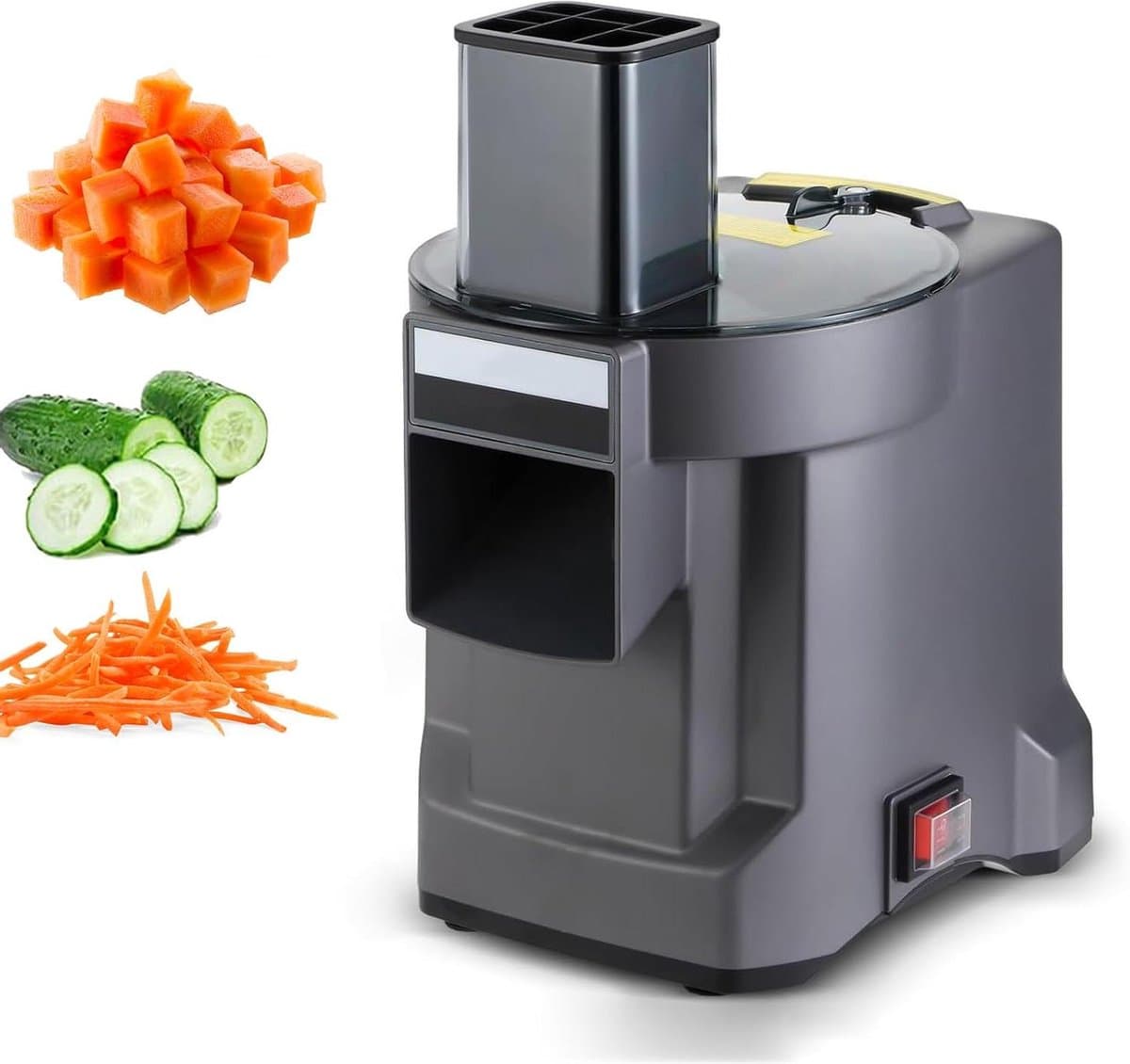 Elektrische Groentesnijder - Keukenmachine Dicer - Snel Ingrediënten Verwerken - 3-in-1 Functionaliteit - 25x20x35 cm - Zilver — afbeelding 1