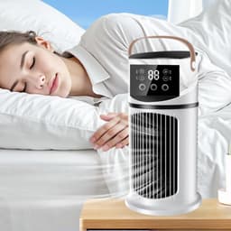Draagbare airconditioningsventilator, luchtreiniger met ledlicht en 9 snelheden voor studie, slapen, vergaderingen en lezen — thumbnail 4