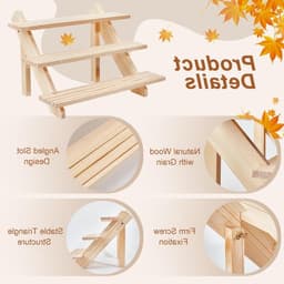 3-laags Oorbellen Display Stand van Hout, Verstelbare Oorbellenhouder voor Sieraden, Perfect voor Winkels en Ambachtelijke Opslag, 39 x 40 x 39 cm — thumbnail 3