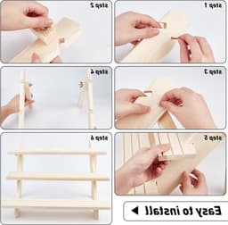 3-laags Oorbellen Display Stand van Hout, Verstelbare Oorbellenhouder voor Sieraden, Perfect voor Winkels en Ambachtelijke Opslag, 39 x 40 x 39 cm — thumbnail 2