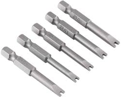 Set van 5 Magnetische Schroefbits van Legeringstaal, 50mm Lengte, U-Vorm voor Precisiewerk en Klusprojecten