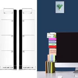 Multifunctionele Monitor Side Panel van Acryl voor Notities en Telefoonhouder voor Thuis en Kantoor, 2 Stuks — thumbnail 1