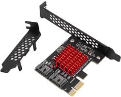 SATA Uitbreidingskaart - Harde Schijf Adapter - Opslag Uitbreiden - PCI-E 3.0 GEN3 - 2 Poorts - Zwart