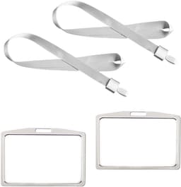 Duurzame Aluminium ID Kaarthouder met Neopreen Halsband en Sleutelhanger - 2 Stuks voor Werk en School, Ideaal voor Identificatie en Toegangspassen — thumbnail 1