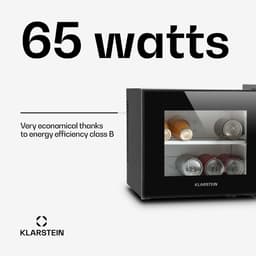 Klarstein Mini-Koelkast Frosty 10L 65W Zwart - Minikoelkast Drankkoeler Hotelkoelkast,8L 30 dB - voor Hotelkamer voor Kantoor voor Slaapkamer - LED-Binnenverlichting Glasdeur Stil - Mini Fridge - Kleine Koelkast - Compact Koelkast — thumbnail 3