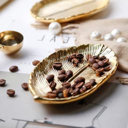 Ceramische Ringhouder voor Sieraden - Kleine Gouden Blad Sieradenhouder - Elegant en Functioneel Design — thumbnail 3