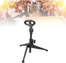 Verstelbare Desk Tripod Microfoonstandaard, Draagbare Vouwbare Microfoonhouder met Klem, Ideaal voor Thuisopnames en Podiumgebruik — thumbnail 2