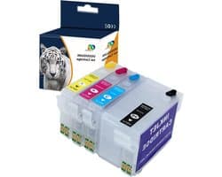 Navulbare Inktpatronen - Herbruikbare Cartridges - Printer Bijvullen - Zelfherstellende ARC-chip - 4 Stuks - Zwart Cyaan Magenta Geel