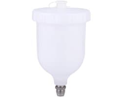 Witte kunststof 600ml verfpot voor spuitpistool - Gravity feed verfcontainer voor precisieverf en schilderwerk