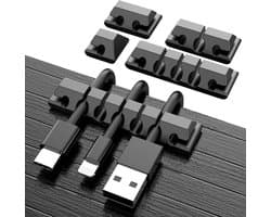 Siliconen Kabelclips Set van 5 - Zelfklevende Kabelbinders voor Kabelbeheer Thuis, Kantoor en Auto