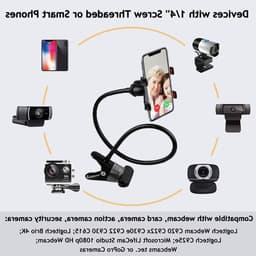 Verstelbare Webcam Stand met Flexibele Arm en 360° Rotatie - Universele Telefoonhouder voor Bureau en Bed — thumbnail 4