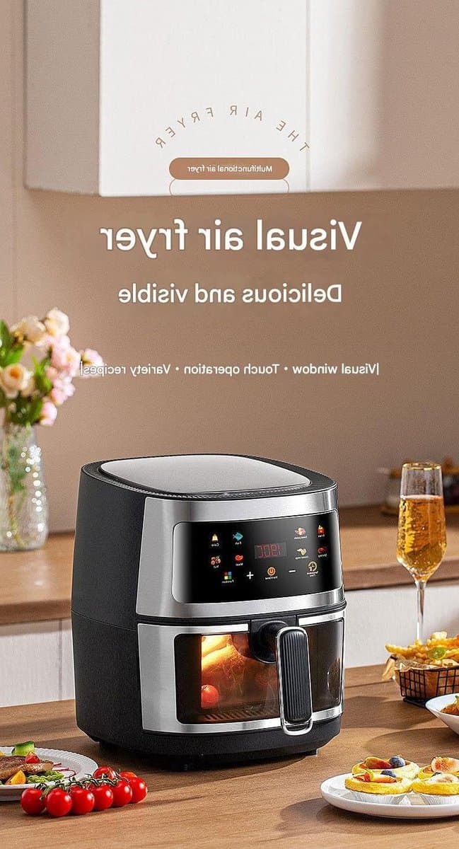 Heteluchtfriteuse - Airfryer Frituurpan - Gezond Koken - Groot Zichtvenster - 7 Liter - Zwart — afbeelding 1