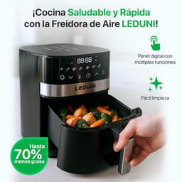 Luchtfriteuse zonder olie - Airfryer Heteluchtfriteuse - Gezond Koken - Snelle Bereiding - 6 Liter - Zwart — thumbnail 3