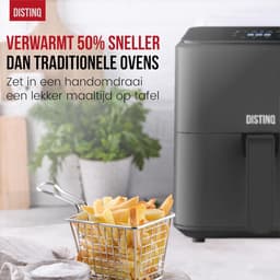Heteluchtfriteuse Compact - Airfryer Kleine - Gezond Frituren - 12 Programma's - 4 Liter - Zwart — thumbnail 4