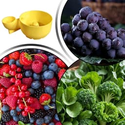 Automatische Fruitspinner - Bessenwaskom Salade Droger - Verse Producten Wassen - 4-in-1 Ontwerp - 20 cm - Wit — thumbnail 2