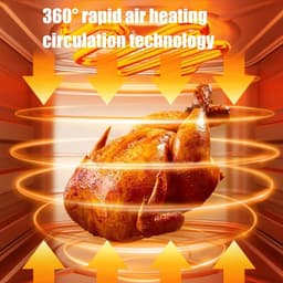 Heteluchtfriteuse Oven - Convectieoven Rotisserie - Gezond Koken - 15 Liter Capaciteit - 1300 Watt - Zwart — thumbnail 5