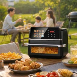 Heteluchtfriteuse Oven - Airfryer XXL - Gezond Koken - Met Kijkvenster - 12 Liter - Zwart — thumbnail 4
