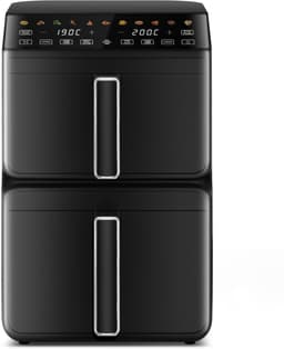 Saikefy Airfryer XXL - 11 Liter - Gestapelde Lades - 11 Programma's - Airfryer met Intelligent Touchbediening - Heteluchtfriteuse - Inclusief 4 handige accessoires — thumbnail 1