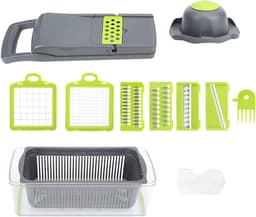 Keukengereedschap Set - Groentehakker Fruit - Snel Snijden - Multifunctioneel - 32 cm - Grijs — thumbnail 4