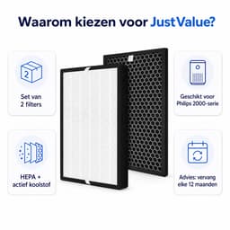 JustValue Filterset geschikt voor Philips 2000-serie Luchtreiniger – Geschikt voor Actieve Koolstof FY2420 & HEPA FY2422 — thumbnail 10